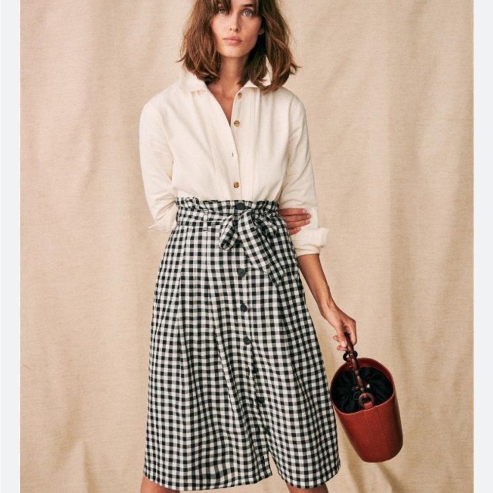 ✨Sezane Gingham MIDI Skirt, S, beautiful!